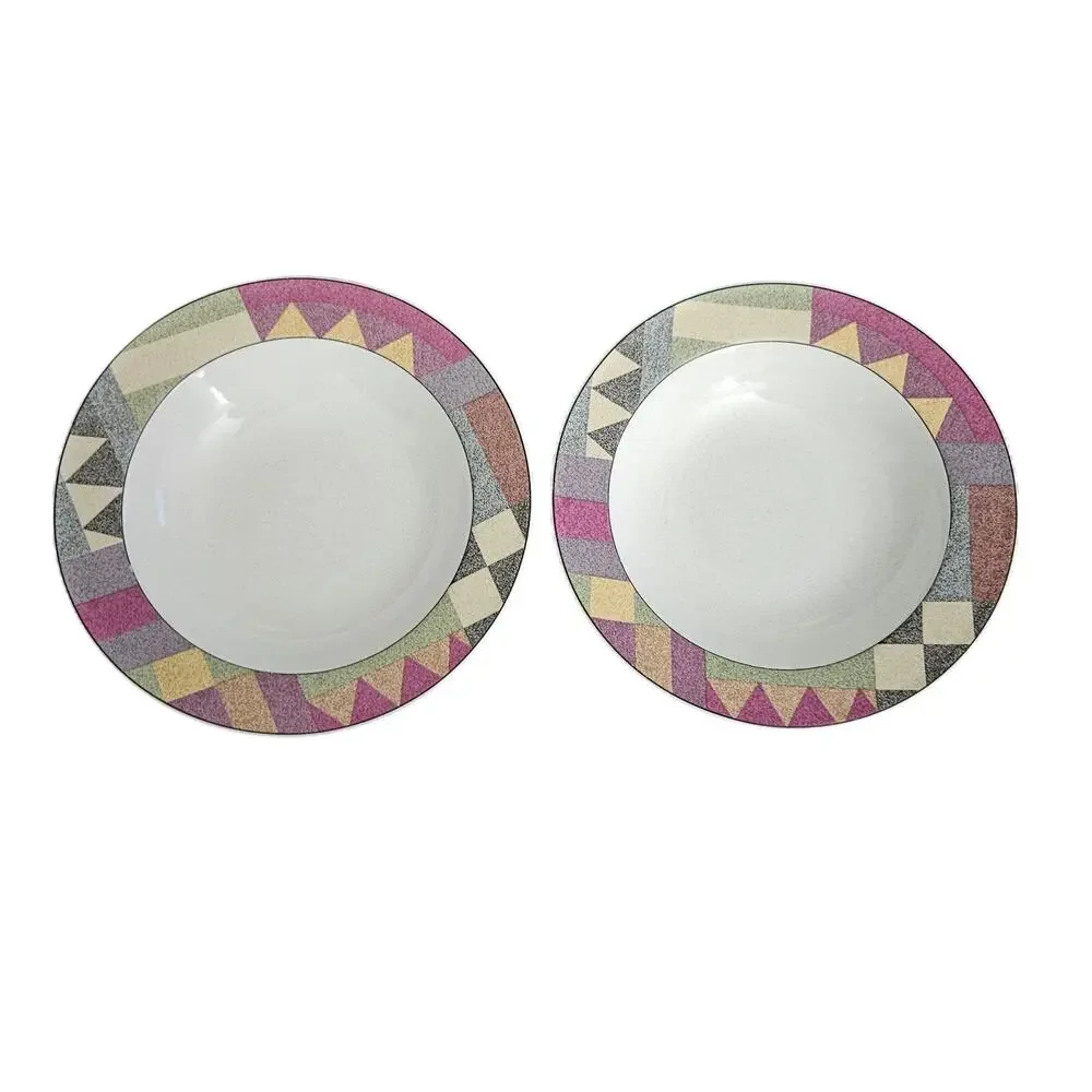 Studio Nova Palm Desert Y2216 Soup Cereal Bowls Geometric Set of 2 Japan